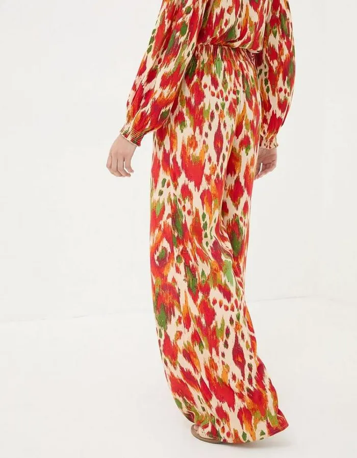 Women FatFace Pants and Leggings Ines Paradise Ikat Wide Leg Pants Multi