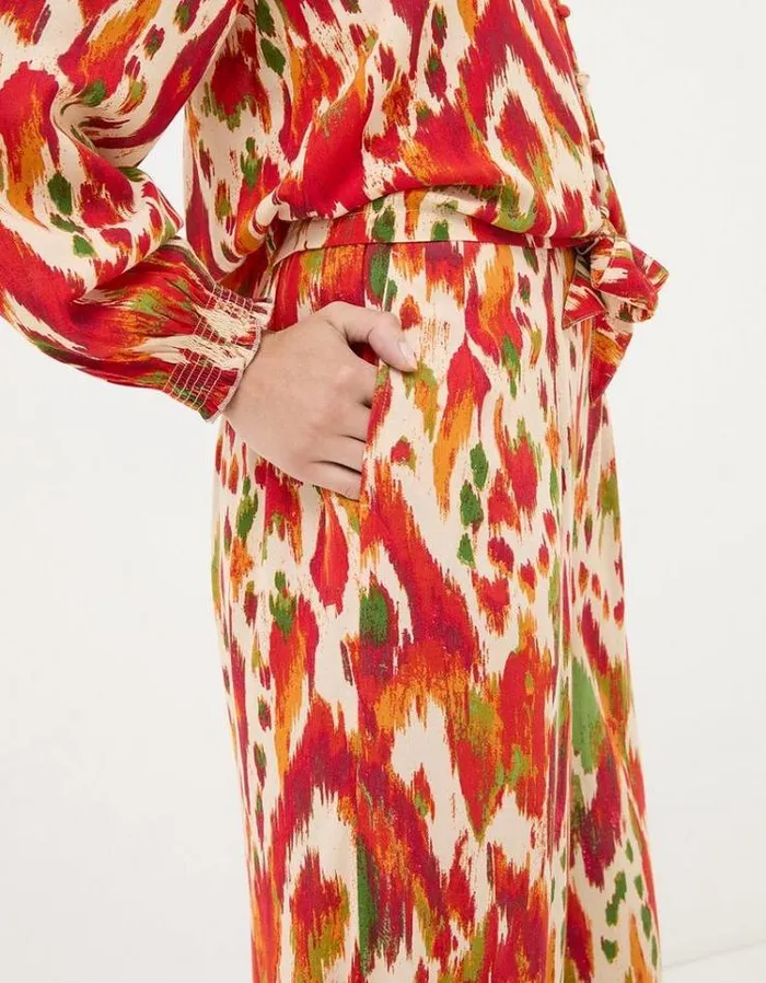 Women FatFace Pants and Leggings Ines Paradise Ikat Wide Leg Pants Multi
