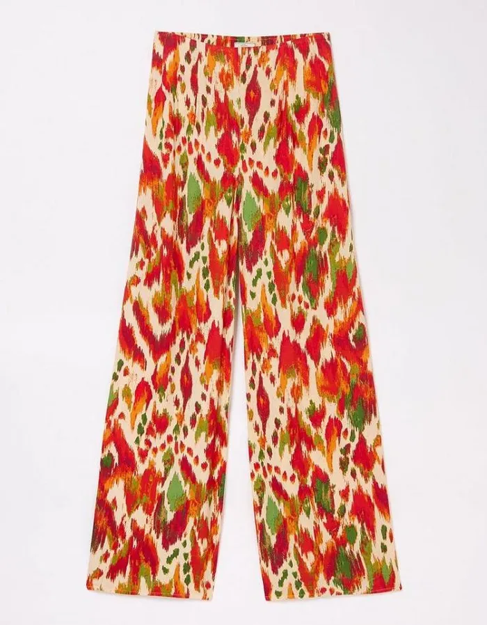 Women FatFace Pants and Leggings Ines Paradise Ikat Wide Leg Pants Multi