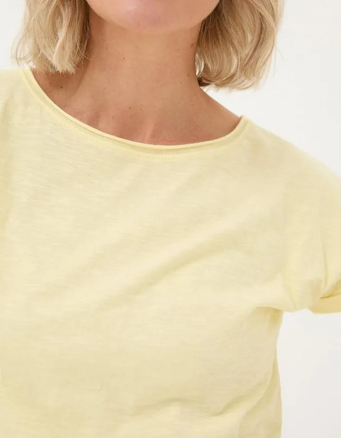 Women FatFace Tops and TShirts Organic Cotton Ivy TShirt Light Yellow