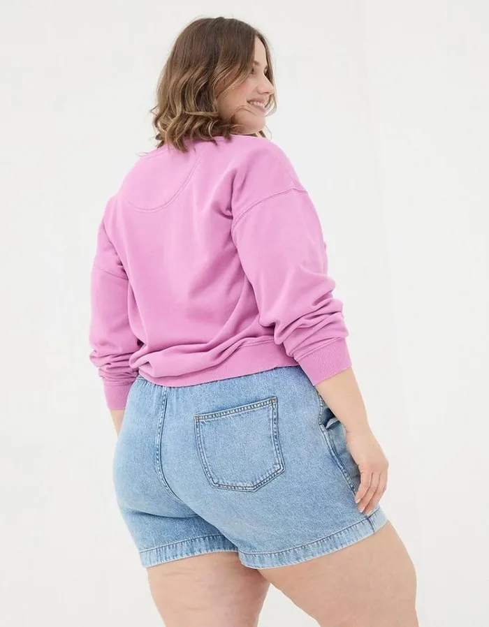 Women FatFace Vacation Shop Ashby Pull On Denim Shorts Light Denim Blue
