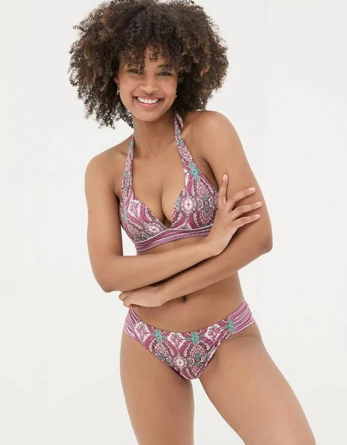 Women FatFace Vacation Shop Porth Detail Paisley Bikini Bottoms Multi