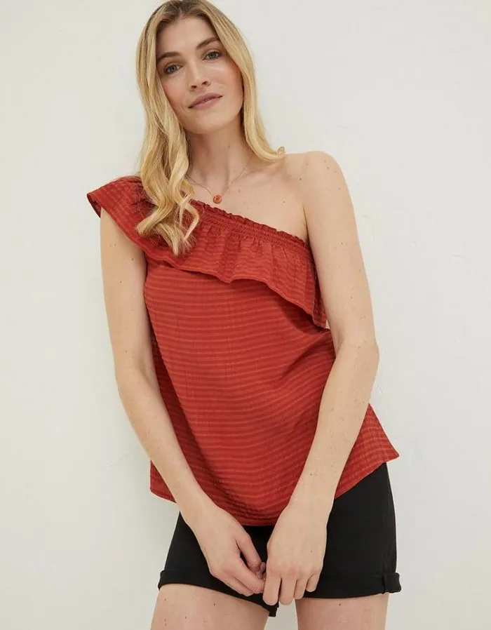 Women FatFace Women039s Sale Bernie Asymmetric Cami Top Rust Red