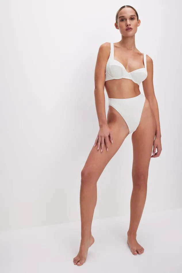 Women GOOD AMERICAN Swim ALWAYS FITS DEMI BIKINITOP Cloud White001