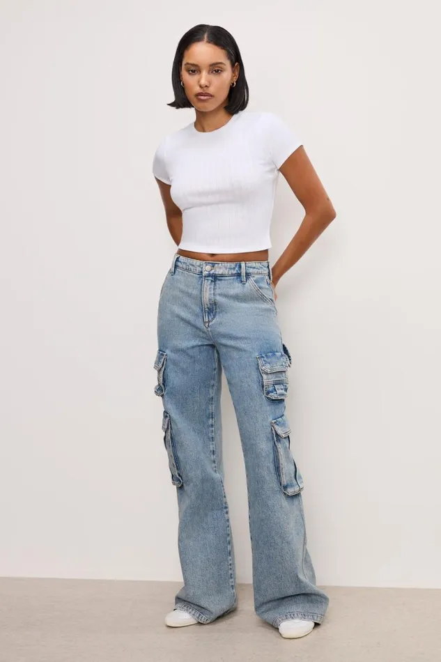 Women GOOD AMERICAN Tops COTTON POINTELLE BABYTEE White001 Women GOOD AMERICAN Tops COTTON POINTELLE BABYTEE White001