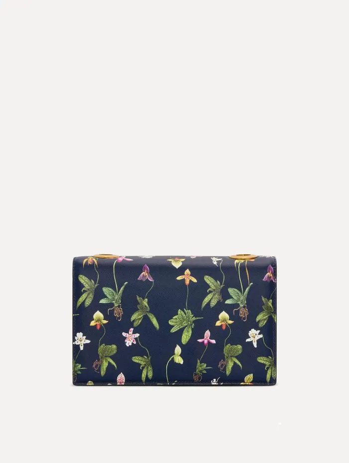 Women Handbags Oscar De La Renta Orchid Printed TRO Bag Navy Women Handbags Oscar De La Renta Orchid Printed TRO Bag Navy