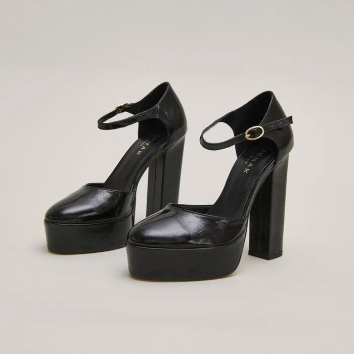 Women Heeled Mary Jane And Platforms Black JONAK Babies Saloms