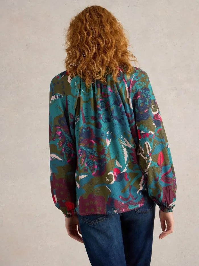 Women Imogen Long Sleeve Top Green Print White Stuff Tops and Tees Women Imogen Long Sleeve Top Green Print White Stuff Tops and Tees