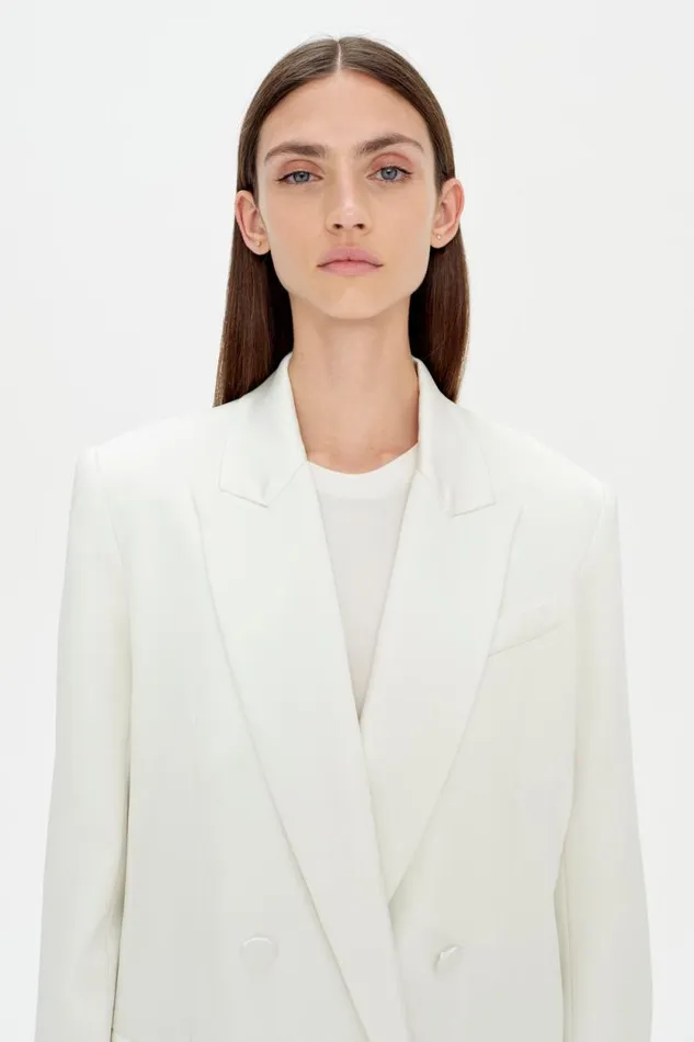 Women Jackets and Coats Jonathan Simkhai Norah Blazer Ivory Double Breasted Blazer Women Jackets and Coats Jonathan Simkhai Norah Blazer Ivory Double Breasted Blazer