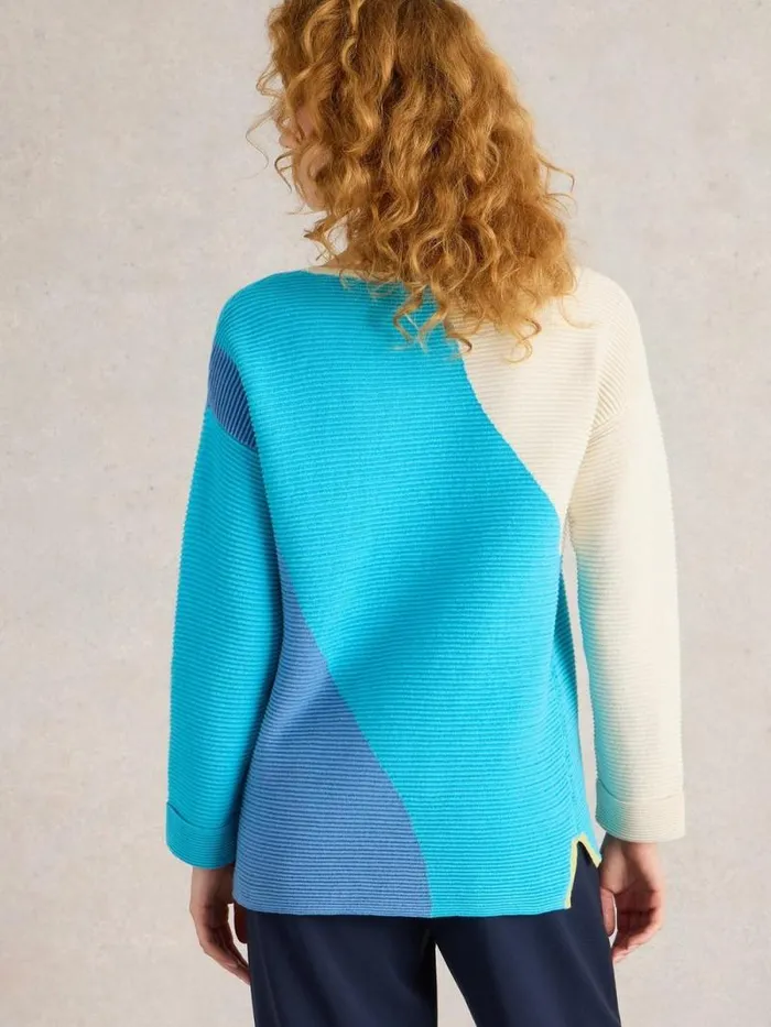 Women JANA ABSTRACT JUMPER Bright Blue White Stuff Knitwear