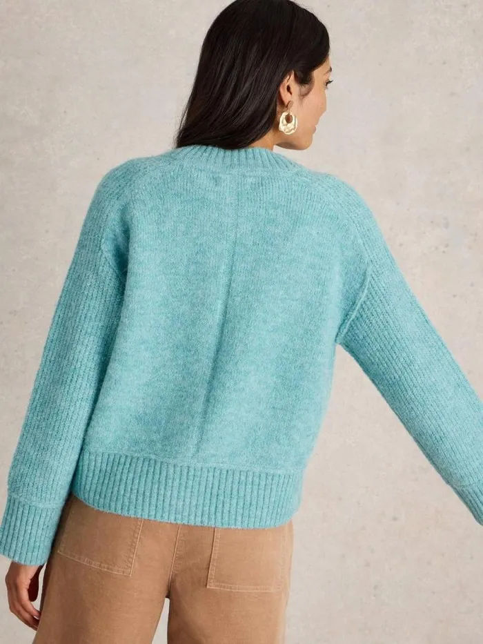 Women JUDI CARDI Mid Blue White Stuff Knitwear