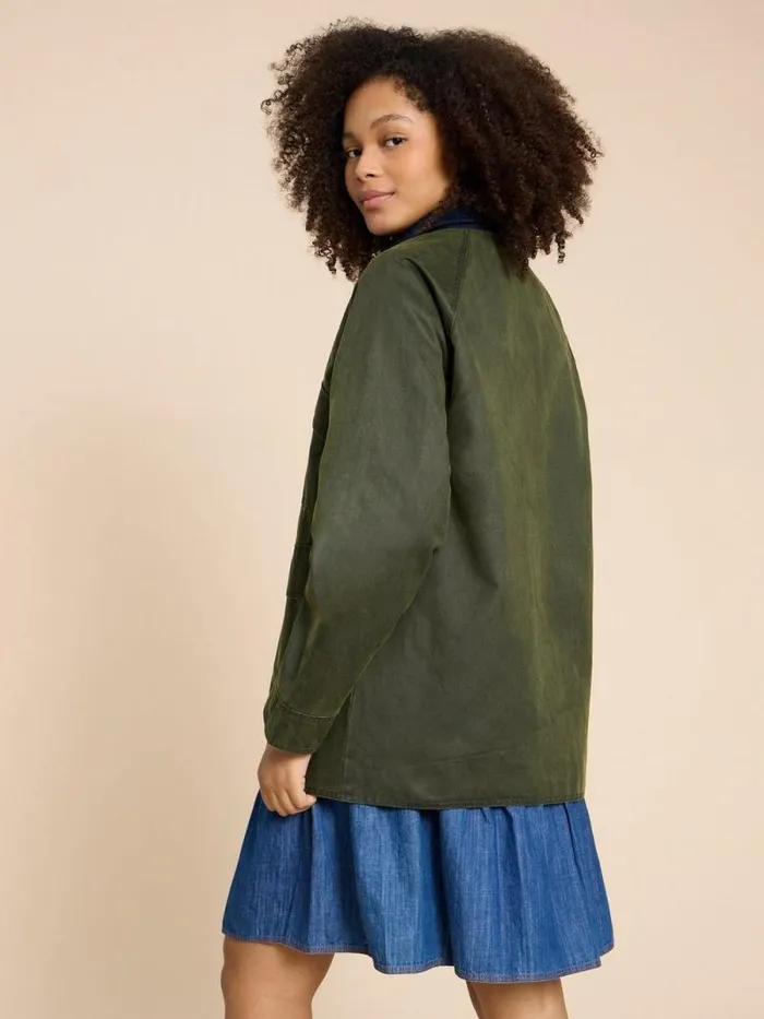 Women Juniper Cotton Jacket Khaki Green White Stuff Coats and Jackets Women Juniper Cotton Jacket Khaki Green White Stuff Coats and Jackets