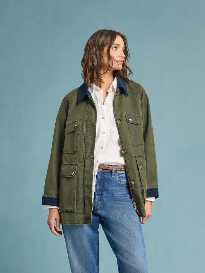 Women Juniper Cotton Jacket Khaki Green White Stuff Coats and Jackets Women Juniper Cotton Jacket Khaki Green White Stuff Coats and Jackets