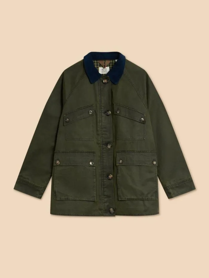 Women Juniper Cotton Jacket Khaki Green White Stuff Coats and Jackets Women Juniper Cotton Jacket Khaki Green White Stuff Coats and Jackets