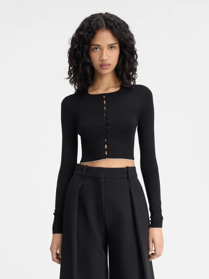 Women Knits JACQUEMUS The Spiaggia Cardigan Black Women Knits JACQUEMUS The Spiaggia Cardigan Black