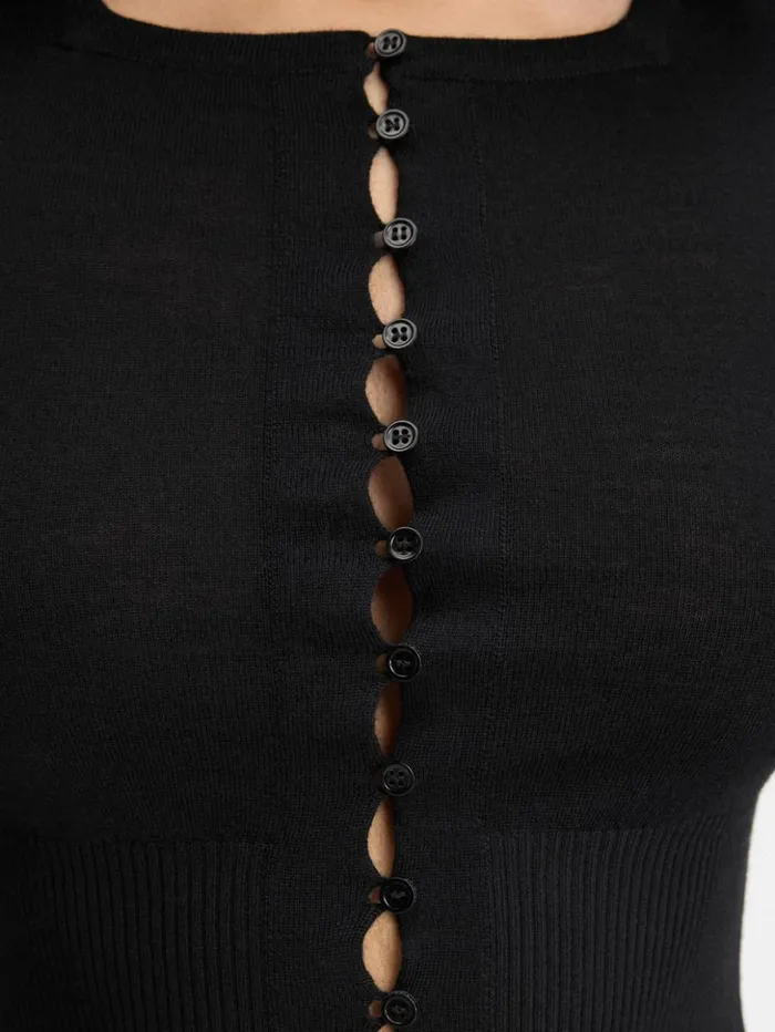 Women Knits JACQUEMUS The Spiaggia Cardigan Black Women Knits JACQUEMUS The Spiaggia Cardigan Black
