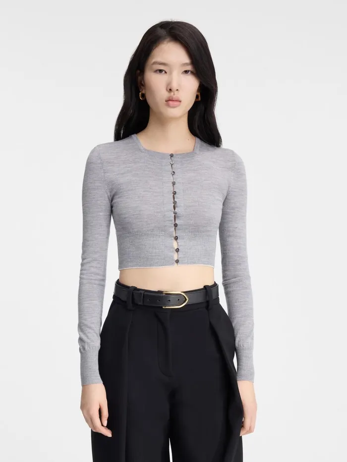 Women Knits JACQUEMUS The Spiaggia Cardigan Grey Women Knits JACQUEMUS The Spiaggia Cardigan Grey