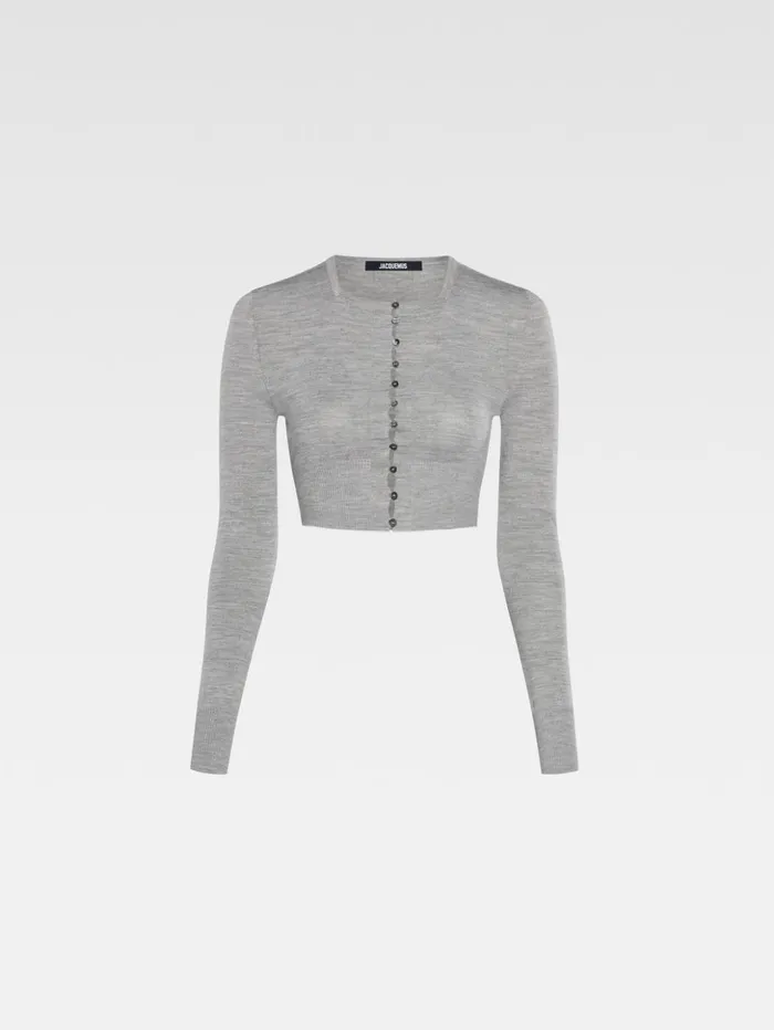 Women Knits JACQUEMUS The Spiaggia Cardigan Grey Women Knits JACQUEMUS The Spiaggia Cardigan Grey