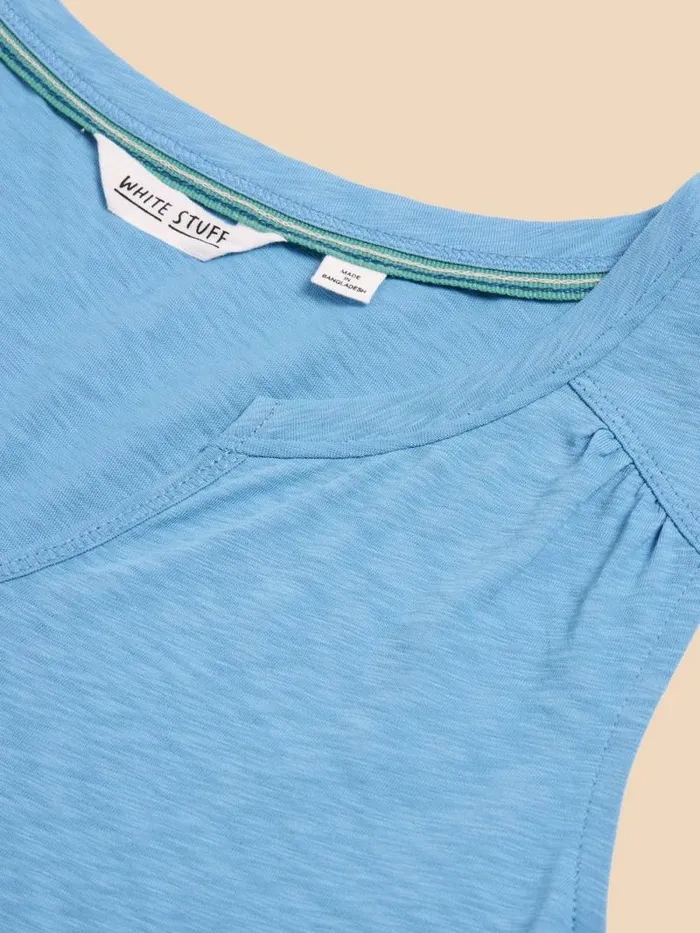 Women LAILA COTTON VEST Mid Blue White Stuff Tops and Tees