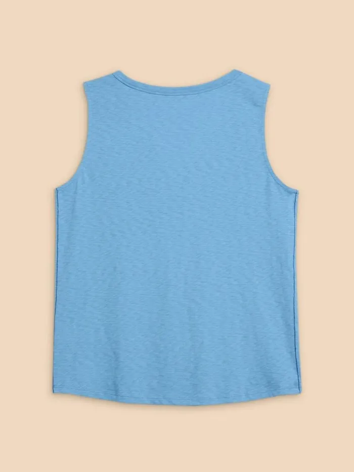 Women LAILA COTTON VEST Mid Blue White Stuff Tops and Tees