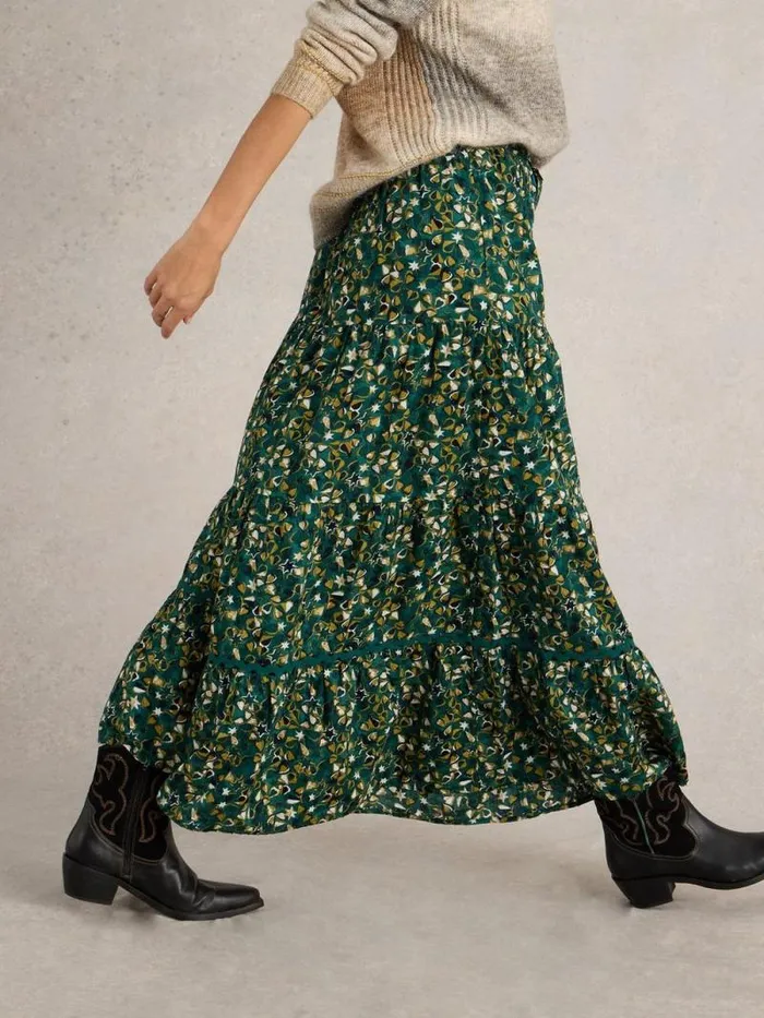Women Lotus Maxi Skirt Green Print White Stuff Skirts Women Lotus Maxi Skirt Green Print White Stuff Skirts