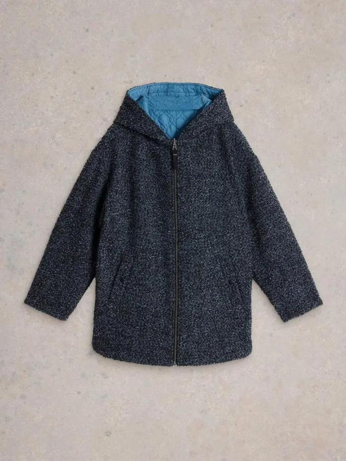 Women Mariella Reversible Coat Blue Multi White Stuff Coats and Jackets Women Mariella Reversible Coat Blue Multi White Stuff Coats and Jackets