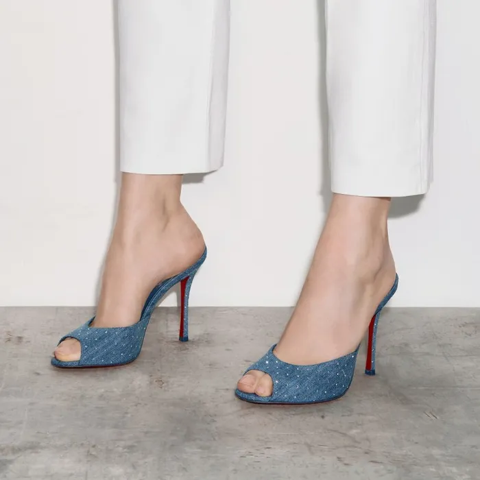 Women Me Dolly Plum Strass 100 Mm Mules 8211 Denim And Strass 8211 Denim Christian Louboutin Mules Women Me Dolly Plum Strass 100 Mm Mules 8211 Denim And Strass 8211 Denim Christian Louboutin Mules