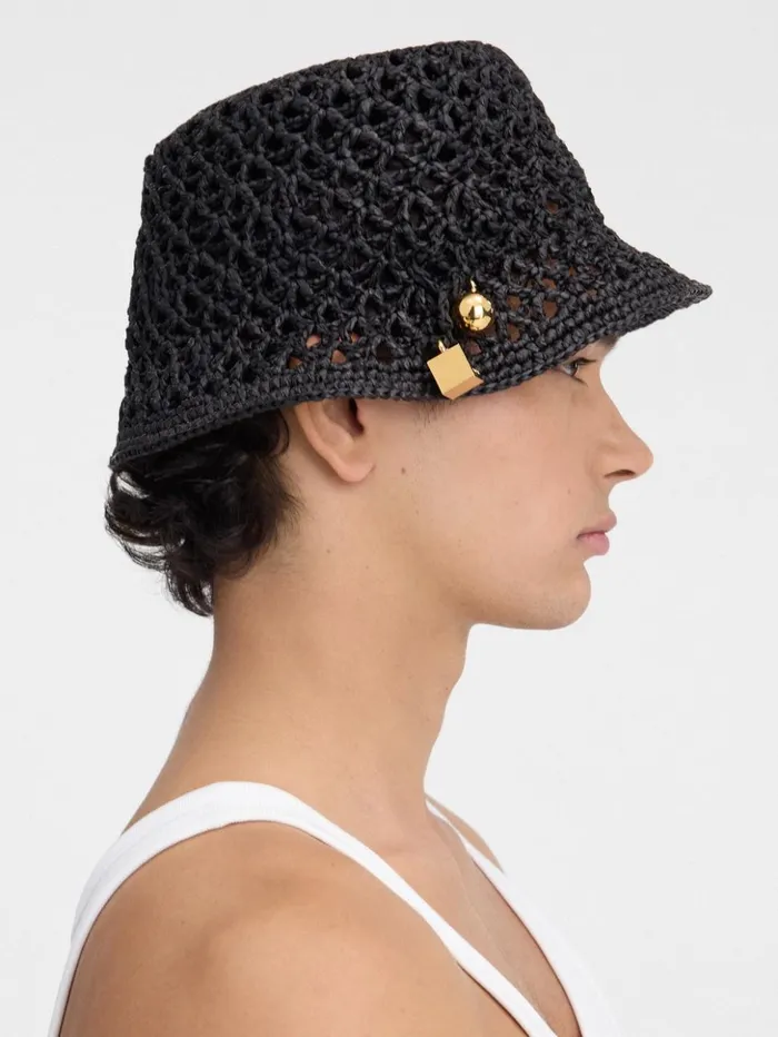 WomenMen Hats JACQUEMUS The Spiaggia Bucket Hat Black WomenMen Hats JACQUEMUS The Spiaggia Bucket Hat Black