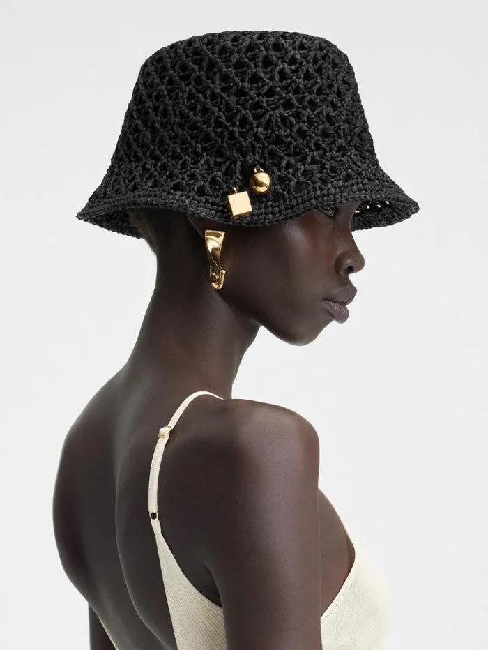WomenMen Hats JACQUEMUS The Spiaggia Bucket Hat Black WomenMen Hats JACQUEMUS The Spiaggia Bucket Hat Black