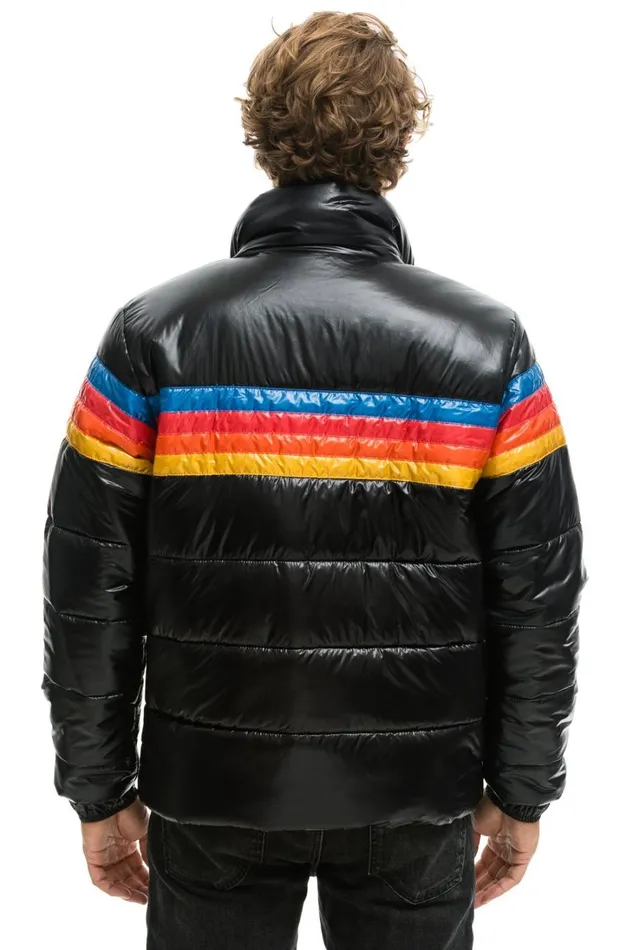 WomenMen Outerwear Aviator Nation 4 STRIPE LUXE TRAVELER JACKET 8211 GLOSSY BLACK WomenMen Outerwear Aviator Nation 4 STRIPE LUXE TRAVELER JACKET 8211 GLOSSY BLACK