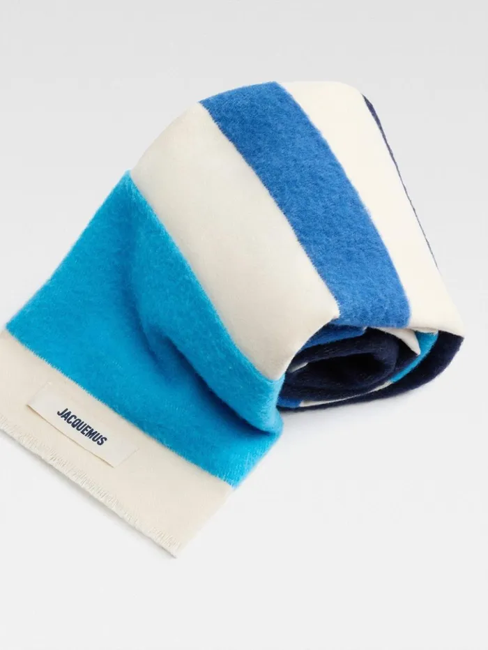 WomenMen Scarves Beanies and Gloves JACQUEMUS The Arazzo Scarf Multiblue WomenMen Scarves Beanies and Gloves JACQUEMUS The Arazzo Scarf Multiblue