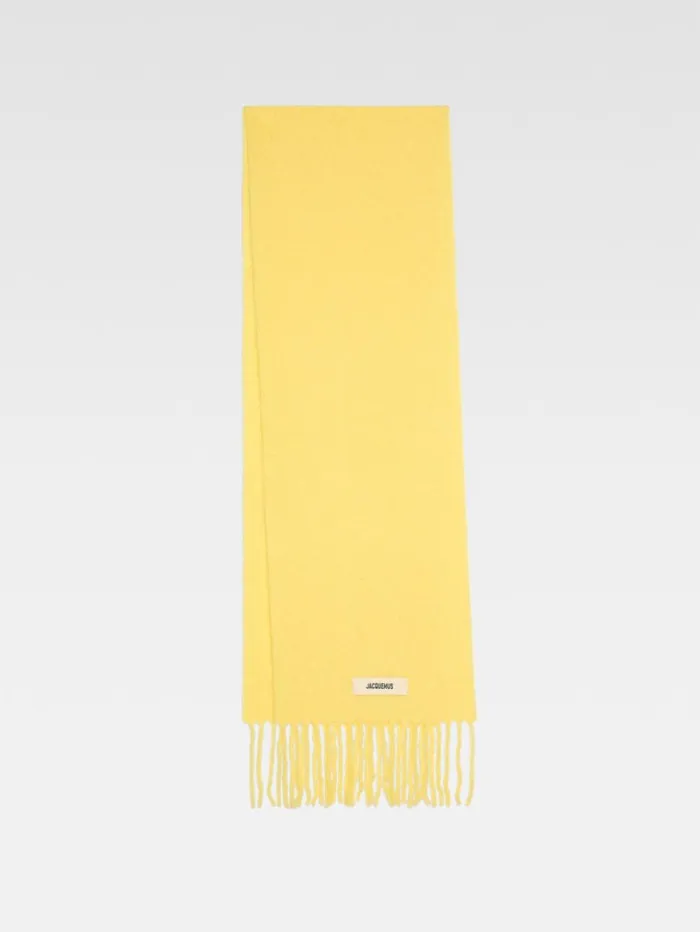 WomenMen Scarves Beanies and Gloves JACQUEMUS The Carro Scarf Yellow