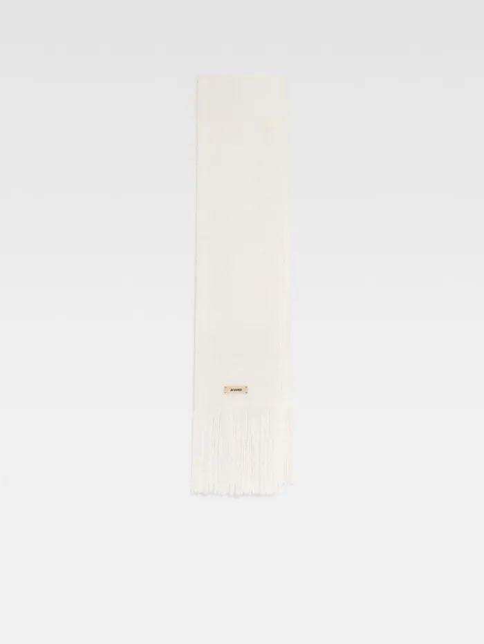 WomenMen Scarves Beanies and Gloves JACQUEMUS The Nuvola Scarf Offwhite