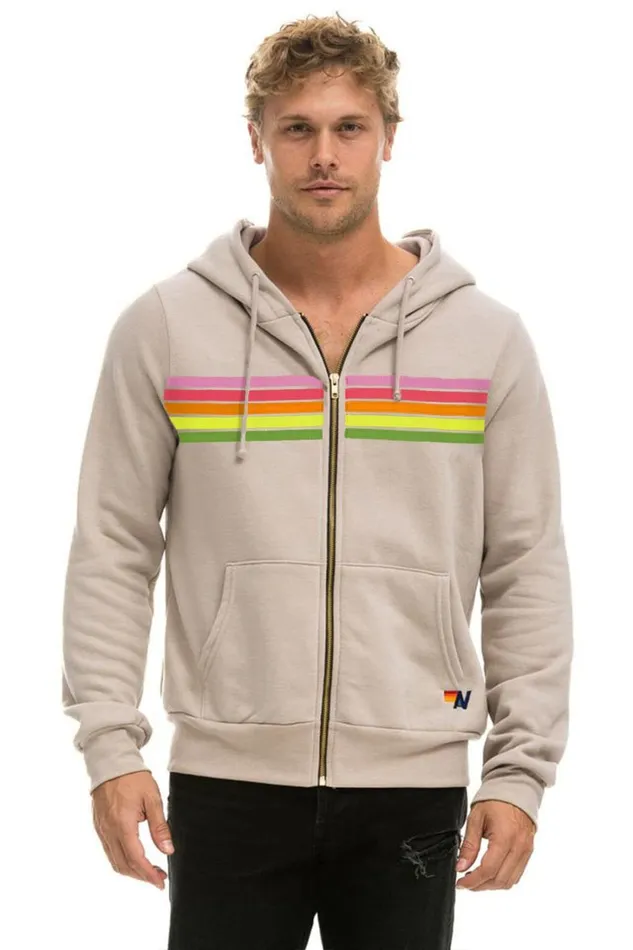 WomenMen Tops Aviator Nation 5 STRIPE HOODIE 8211 SAND PINK GREEN WomenMen Tops Aviator Nation 5 STRIPE HOODIE 8211 SAND PINK GREEN