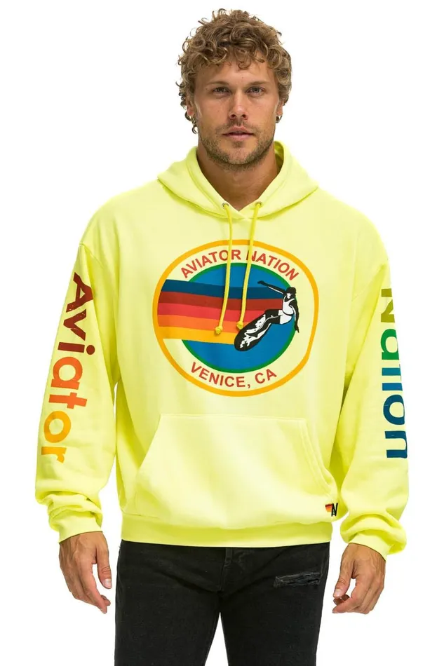 WomenMen Tops Aviator Nation AVIATOR NATION RELAXED PULLOVER HOODIE 8211 NEON YELLOW WomenMen Tops Aviator Nation AVIATOR NATION RELAXED PULLOVER HOODIE 8211 NEON YELLOW