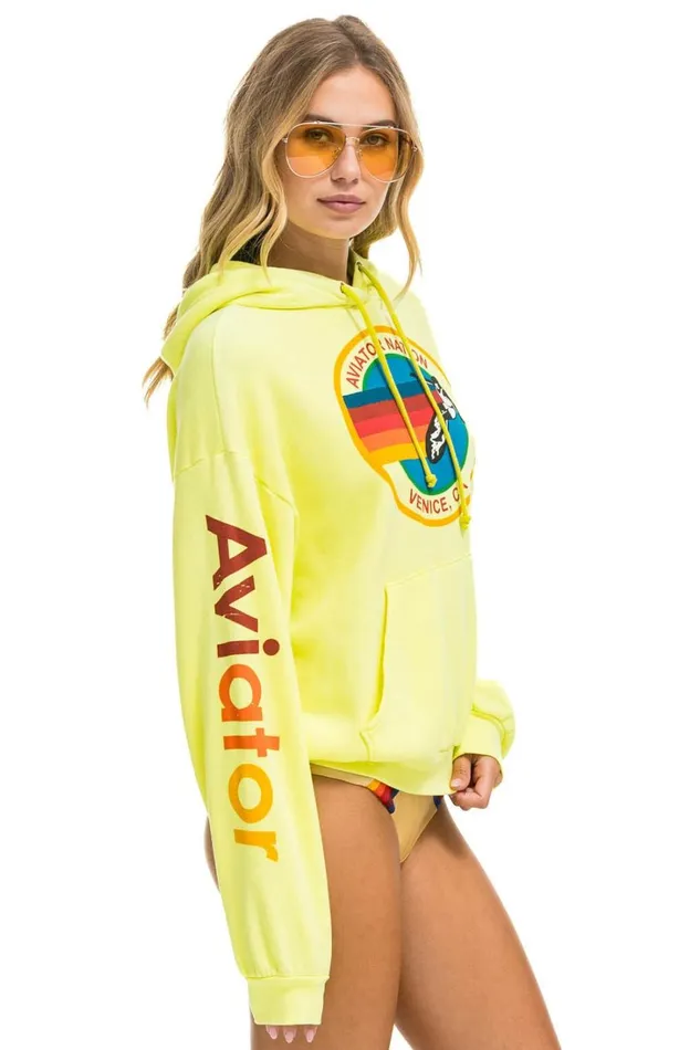 WomenMen Tops Aviator Nation AVIATOR NATION RELAXED PULLOVER HOODIE 8211 NEON YELLOW WomenMen Tops Aviator Nation AVIATOR NATION RELAXED PULLOVER HOODIE 8211 NEON YELLOW