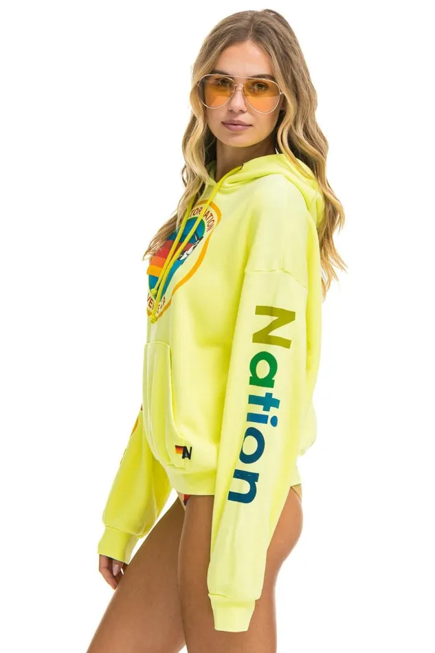 WomenMen Tops Aviator Nation AVIATOR NATION RELAXED PULLOVER HOODIE 8211 NEON YELLOW WomenMen Tops Aviator Nation AVIATOR NATION RELAXED PULLOVER HOODIE 8211 NEON YELLOW