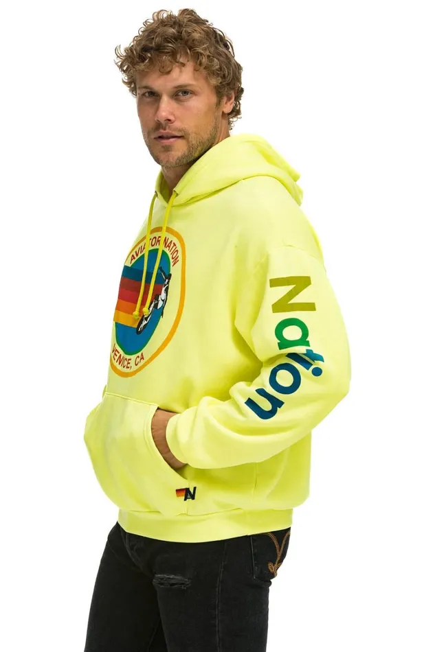 WomenMen Tops Aviator Nation AVIATOR NATION RELAXED PULLOVER HOODIE 8211 NEON YELLOW WomenMen Tops Aviator Nation AVIATOR NATION RELAXED PULLOVER HOODIE 8211 NEON YELLOW