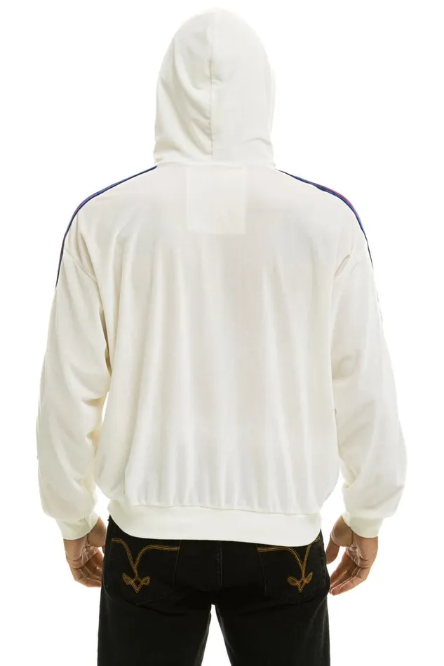 WomenMen Tops Aviator Nation CLASSIC VELVET RELAXED ZIP HOODIE 8211 WHITE WomenMen Tops Aviator Nation CLASSIC VELVET RELAXED ZIP HOODIE 8211 WHITE