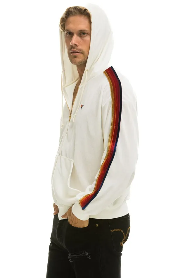 WomenMen Tops Aviator Nation CLASSIC VELVET RELAXED ZIP HOODIE 8211 WHITE WomenMen Tops Aviator Nation CLASSIC VELVET RELAXED ZIP HOODIE 8211 WHITE