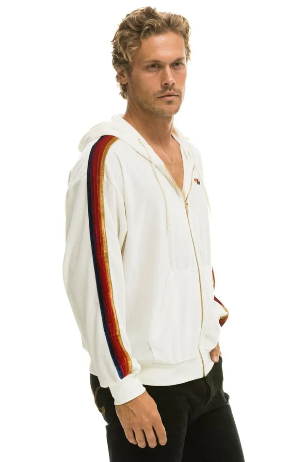 WomenMen Tops Aviator Nation CLASSIC VELVET RELAXED ZIP HOODIE 8211 WHITE WomenMen Tops Aviator Nation CLASSIC VELVET RELAXED ZIP HOODIE 8211 WHITE