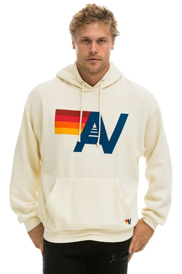 WomenMen Tops Aviator Nation LOGO PULLOVER RELAXED HOODIE 8211 VINTAGE WHITE WomenMen Tops Aviator Nation LOGO PULLOVER RELAXED HOODIE 8211 VINTAGE WHITE