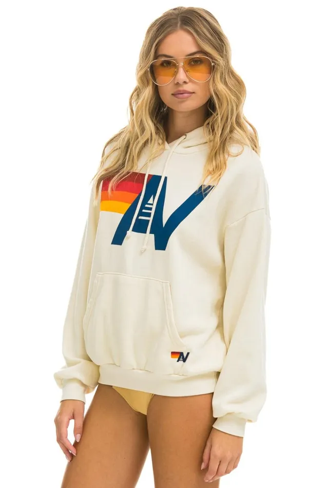 WomenMen Tops Aviator Nation LOGO PULLOVER RELAXED HOODIE 8211 VINTAGE WHITE WomenMen Tops Aviator Nation LOGO PULLOVER RELAXED HOODIE 8211 VINTAGE WHITE