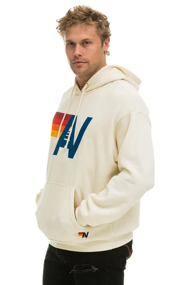 WomenMen Tops Aviator Nation LOGO PULLOVER RELAXED HOODIE 8211 VINTAGE WHITE WomenMen Tops Aviator Nation LOGO PULLOVER RELAXED HOODIE 8211 VINTAGE WHITE