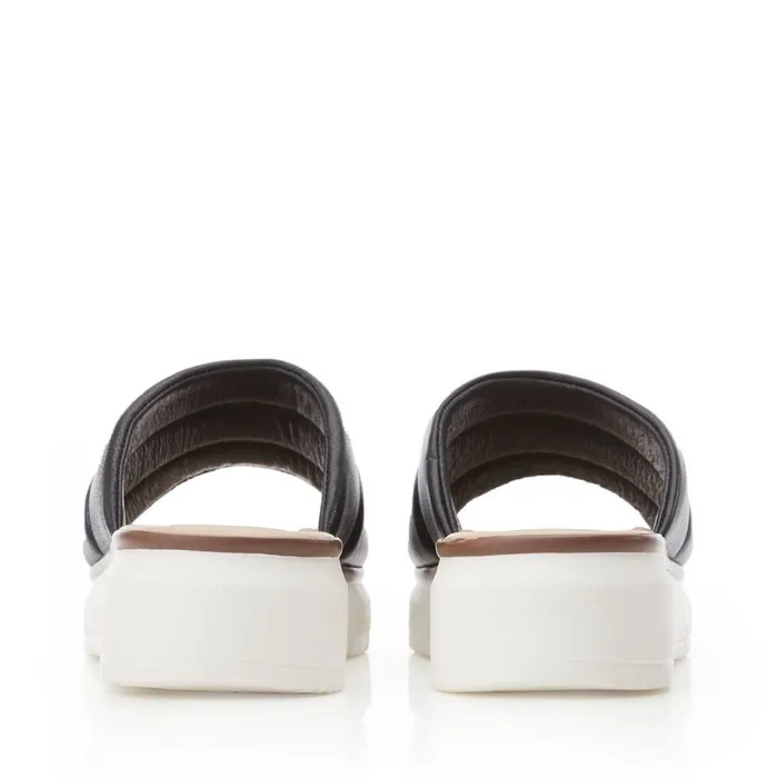 Women Moda In Pelle Flatform Sandals Shoon Sharay Black Leather Women Moda In Pelle Flatform Sandals Shoon Sharay Black Leather