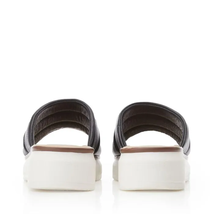 Women Moda In Pelle Flatform Sandals Shoon Sharay Black Leather Women Moda In Pelle Flatform Sandals Shoon Sharay Black Leather
