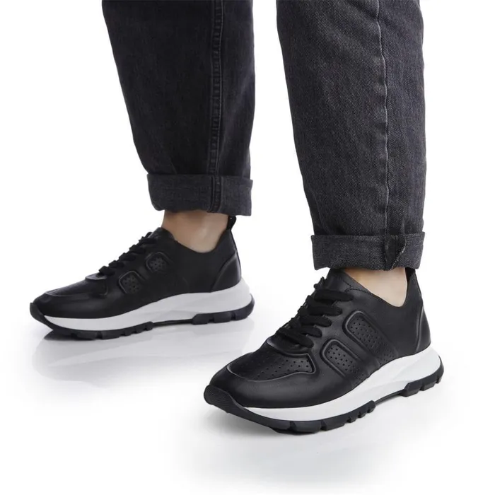 Women Moda In Pelle Wedge Trainers Shoon Sh Indigo Black Leather Women Moda In Pelle Wedge Trainers Shoon Sh Indigo Black Leather