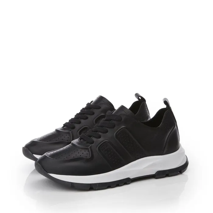 Women Moda In Pelle Wedge Trainers Shoon Sh Indigo Black Leather Women Moda In Pelle Wedge Trainers Shoon Sh Indigo Black Leather
