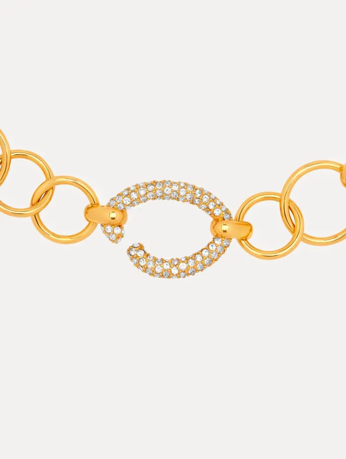 Women Necklaces Oscar De La Renta Pav O ChainLink Necklace Gold