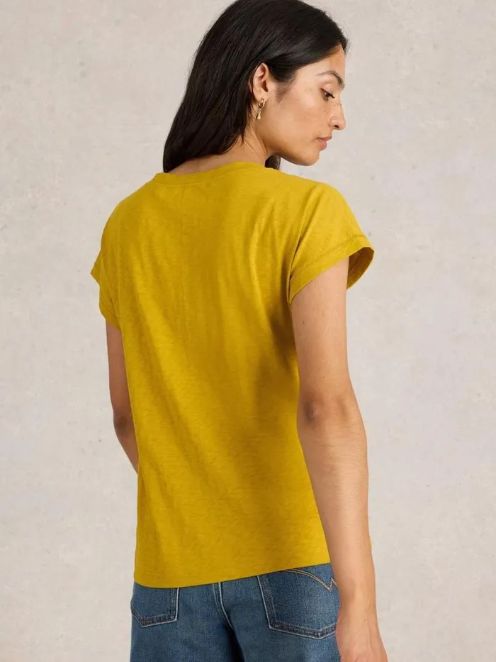 Women NELLY NOTCH NECK TSHIRT Mid Chartreuse White Stuff Tops and Tees